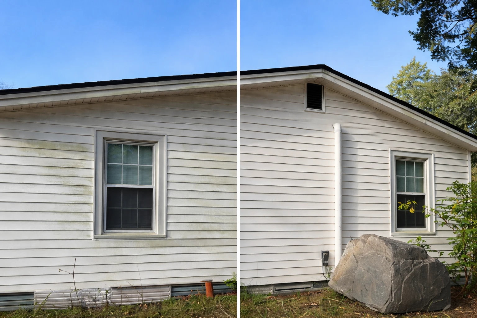 Pressure washing equipment cleaning a surface